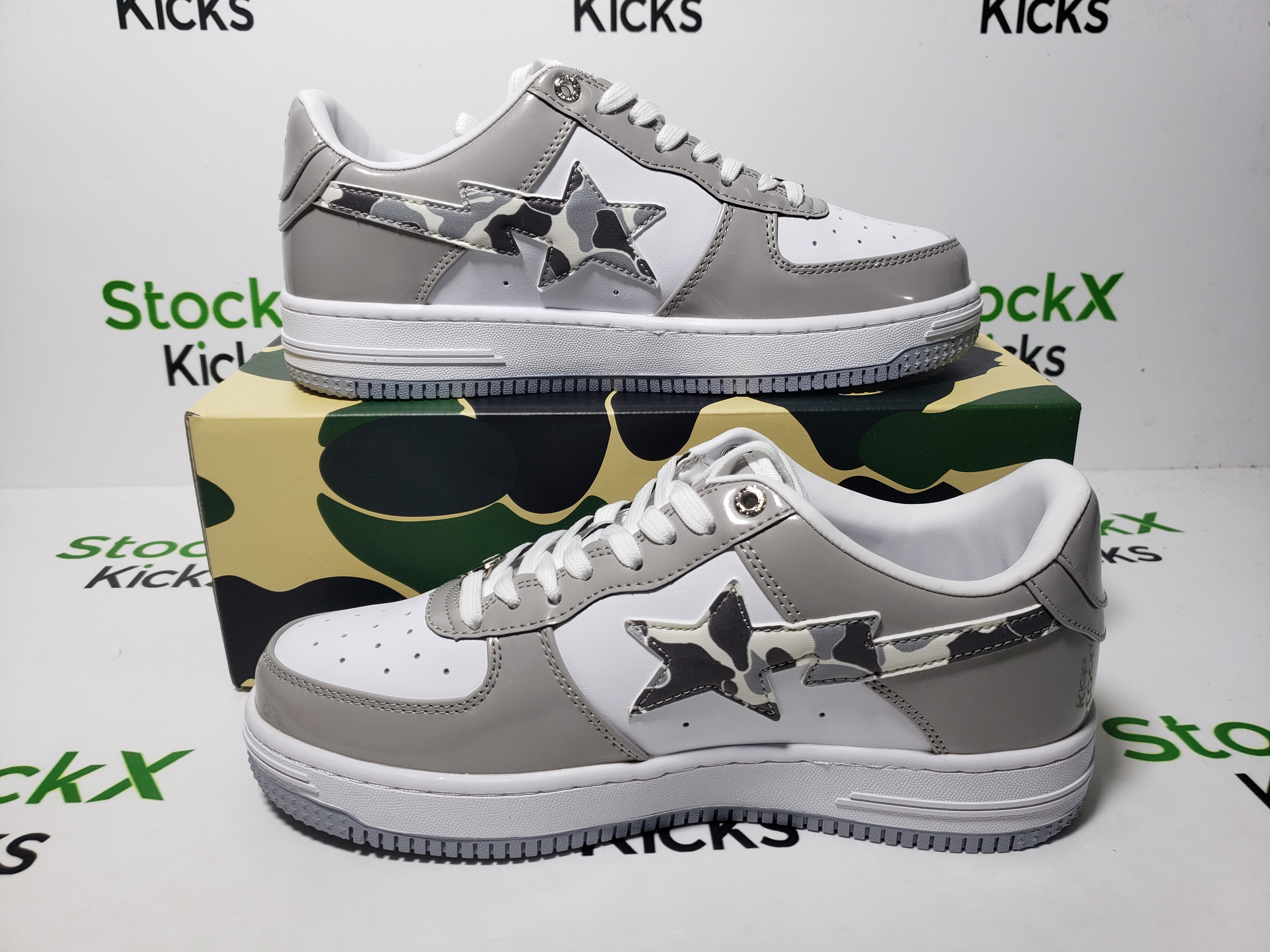 A Bathing Ape Bape Sta Low White Grey Mirror Surface review Stockxkicks 06