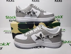 A Bathing Ape Bape Sta Low White Grey Mirror Surface review Stockxkicks 07
