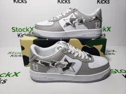A Bathing Ape Bape Sta Low White Grey Mirror Surface review Stockxkicks 06