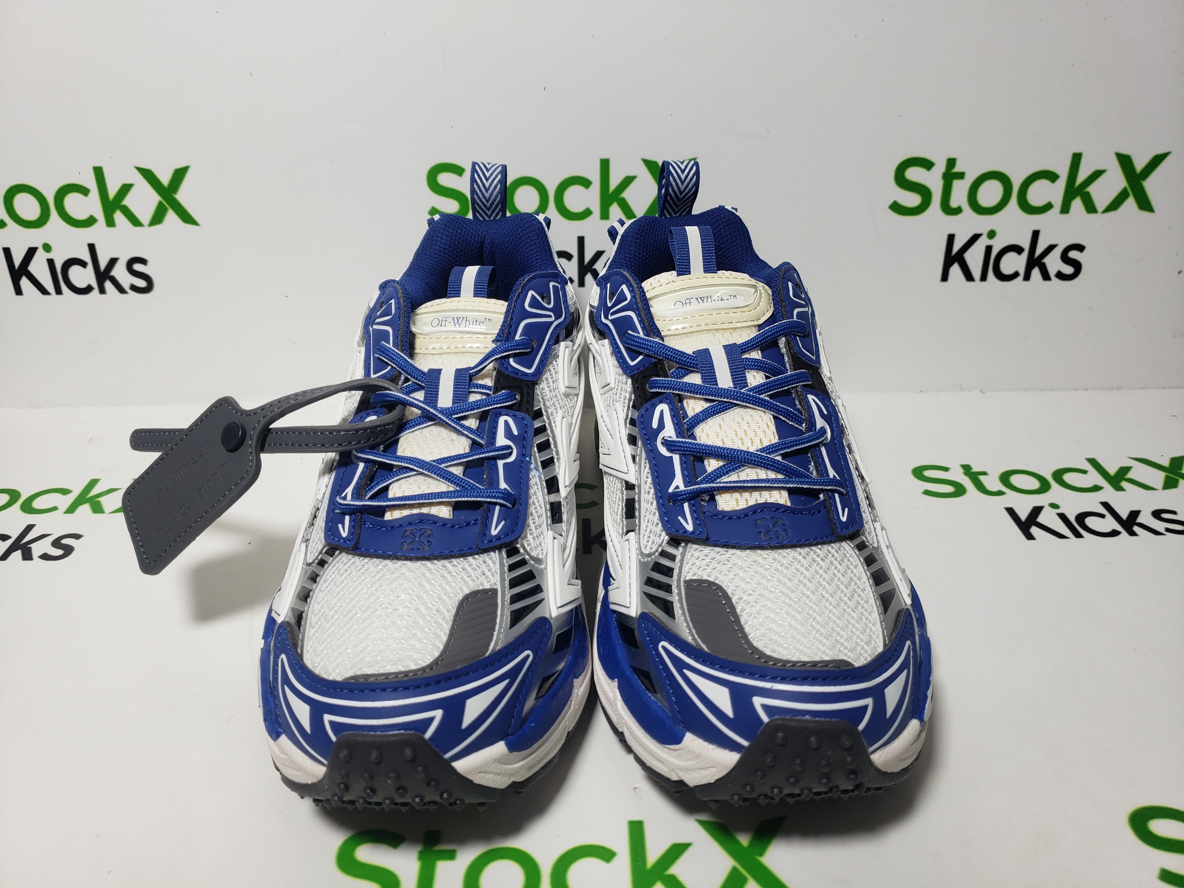 Off White Be Right Back Sneakers Deep Blue White OMIA295F24 FAB00 10145 review Stockxkicks 01