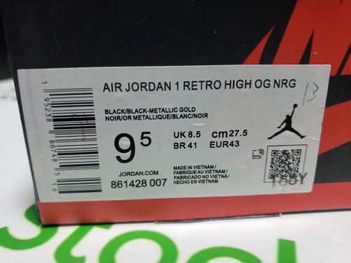 PK God Batch Air Jordan 1 Retro High NRG Patent Gold Toe 861428-007 review 