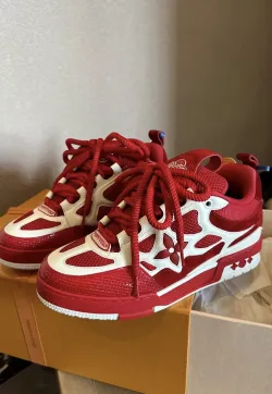 Louis Vuitton Skate Sneaker Leather lace up Fashionable Board Shoes Red 51BCOLRB review Myles Williams