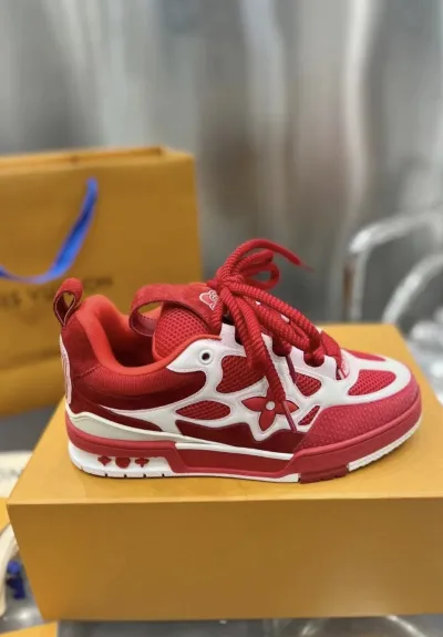 Louis Vuitton Skate Sneaker Leather lace up Fashionable Board Shoes Red 51BCOLRB review Chay Williams