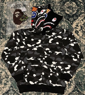 BAPE Space Camo Shark WGM Full-Zip Hoodie Black review cassius sferra