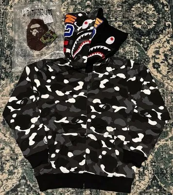 BAPE Space Camo Shark WGM Full-Zip Hoodie Black review 