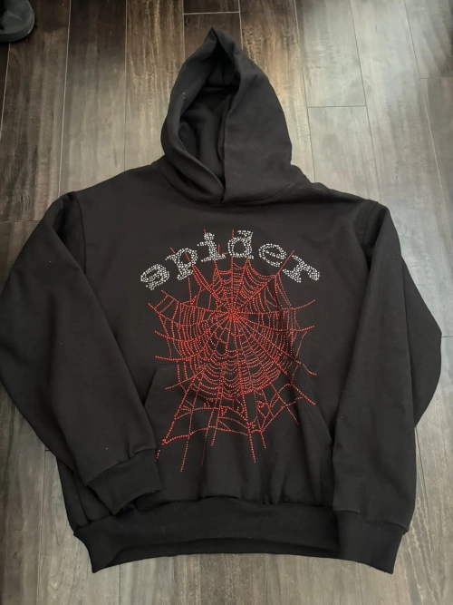 Sp5der OG Rhinestone Hoodie Black 2022 YZ EG938 review 