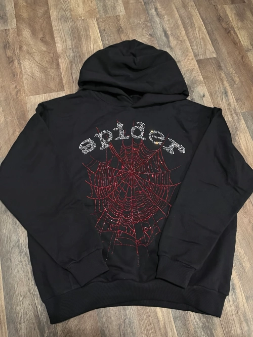 Sp5der OG Rhinestone Hoodie Black 2022 YZ EG938 review 