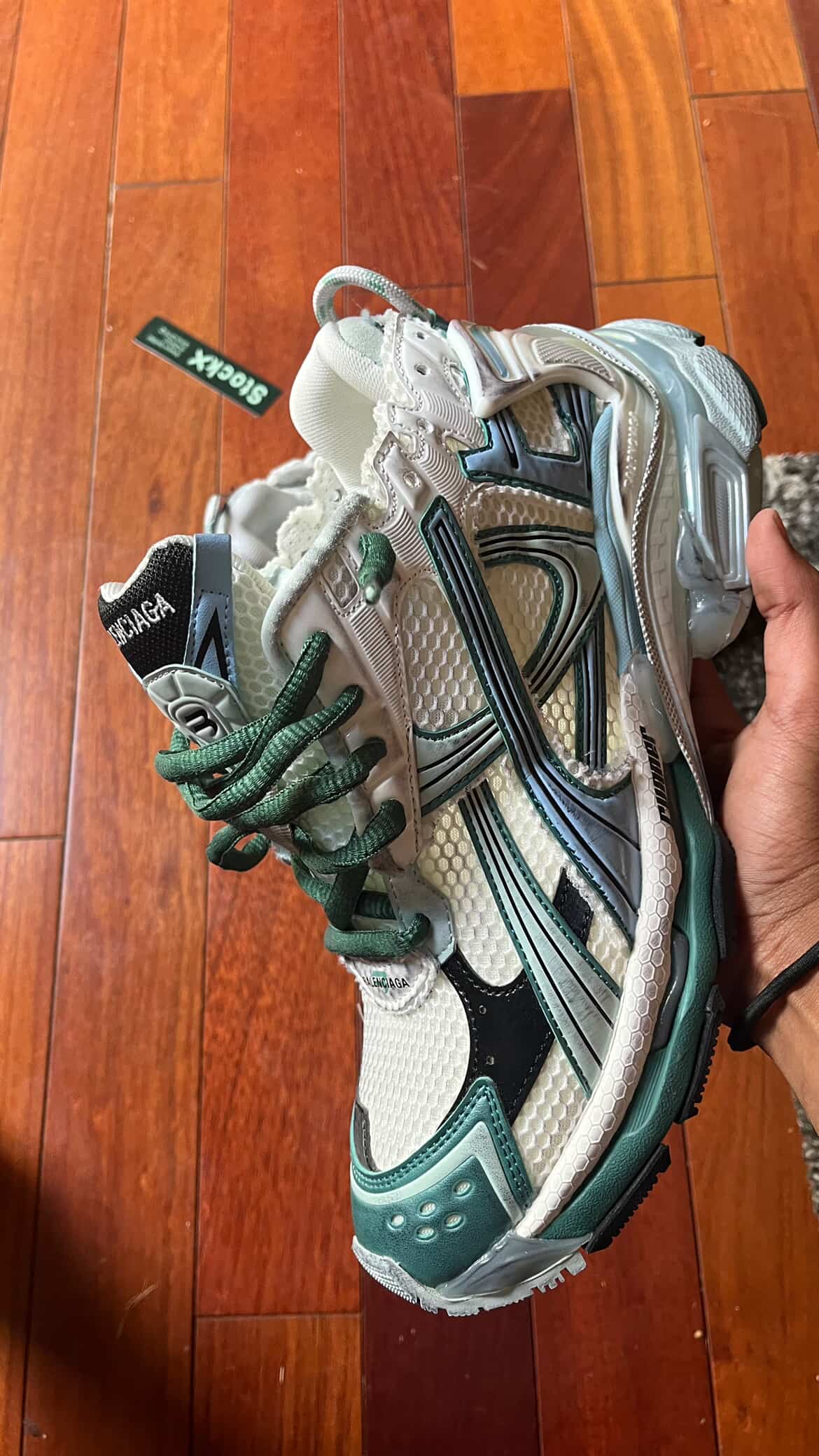 Balenciaga Runner Sneaker White Green Blue 772774 W3RMU 9034 review Kobe