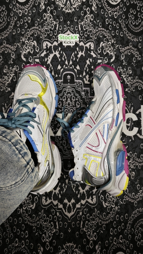 Balenciaga Runner Sneaker White Purple Blue 772767 W3RMU 9547 review 