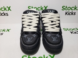 Louis Vuitton Trainer Sneaker New All Black Denim 1AHSZE review stockxkicks 02