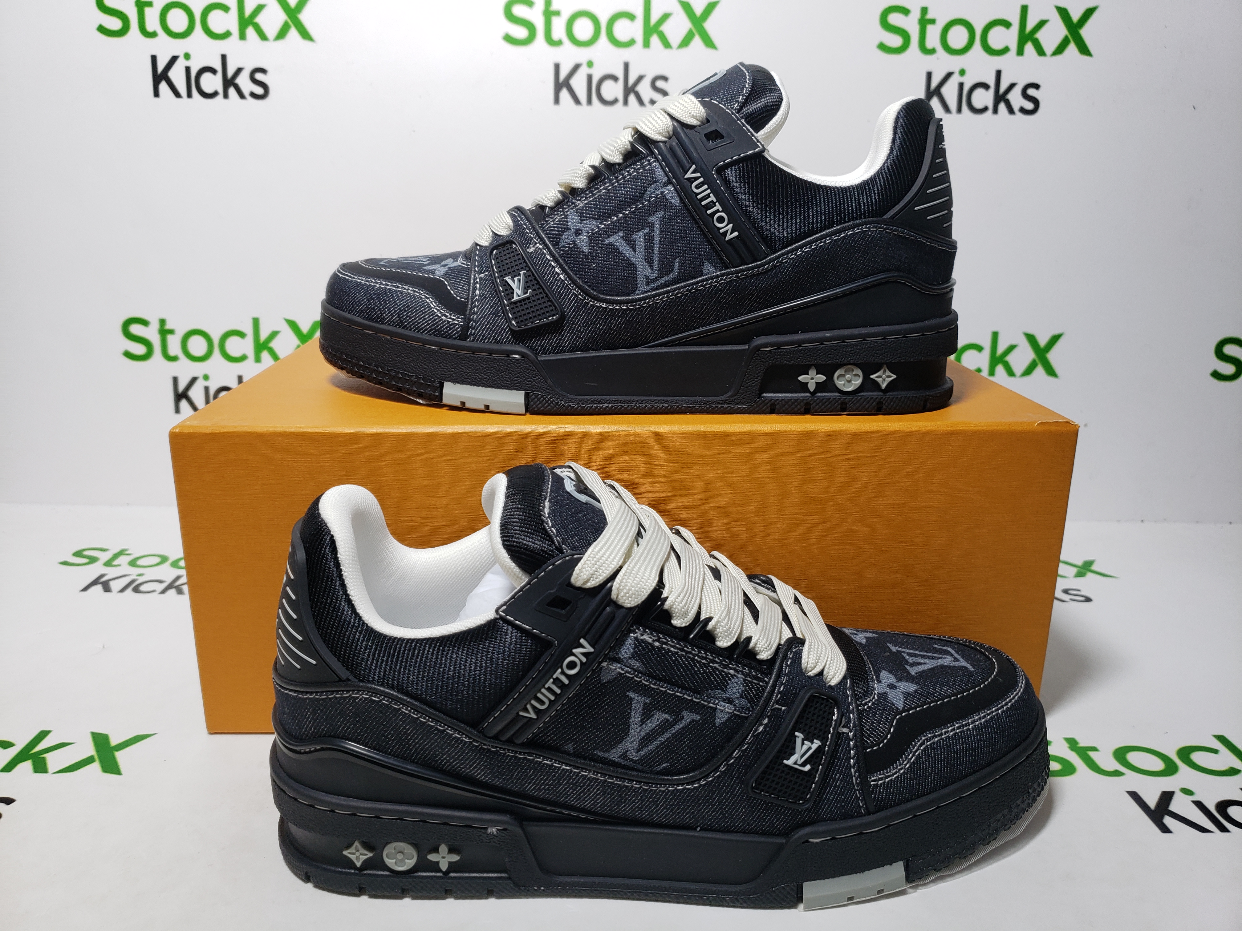 Louis Vuitton Trainer Sneaker New All Black Denim 1AHSZE review stockxkicks 03