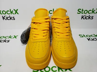 PK God Batch Nike Air Force 1 Low OFF-WHITE University Gold Metallic Silver DD1876-700 review stockxkicks 01