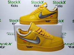 PK God Batch Nike Air Force 1 Low OFF-WHITE University Gold Metallic Silver DD1876-700 review stockxkicks 06