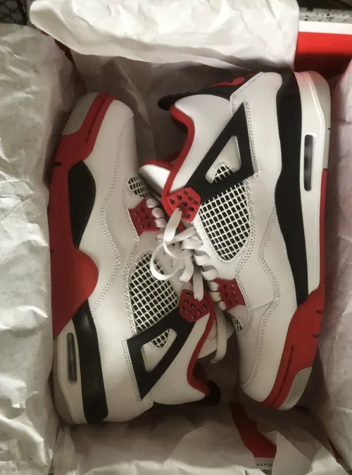 PK God Batch Air Jordan 4 Retro Fire Red DC7770-160 review 