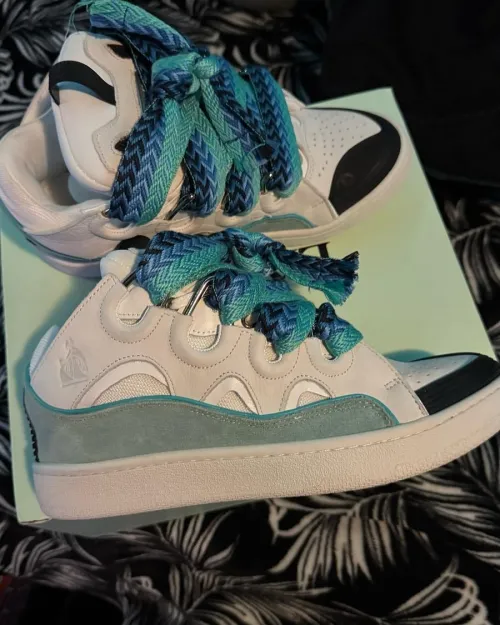 Lanvin Curb Sneakers White Green PB FW SKDK02 DRAG H220040 review 