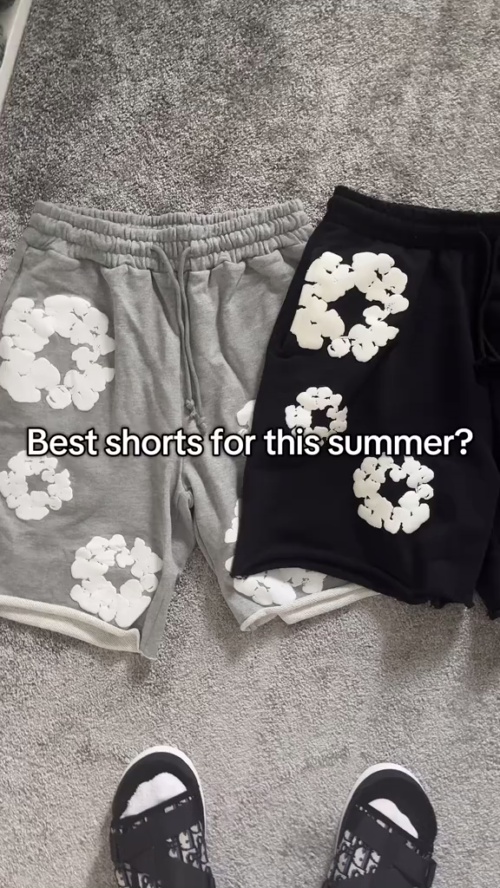 Denim Tears The Cotton Wreath Shorts Black review 