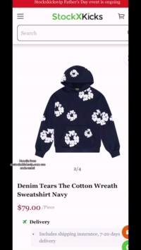 Denim Tears The Cotton Wreath Sweatshirt Navy Hoodie review xuel