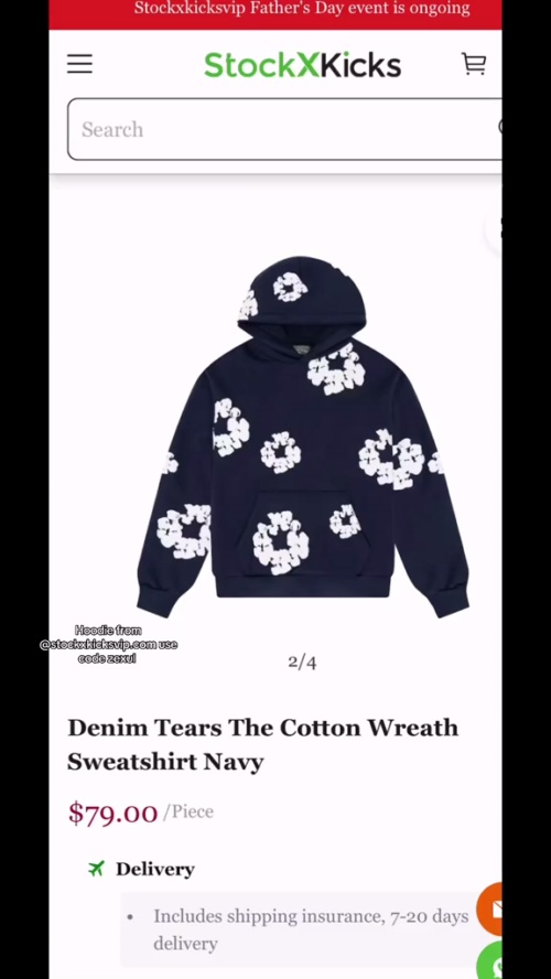 Denim Tears The Cotton Wreath Sweatshirt Navy Hoodie review xuel