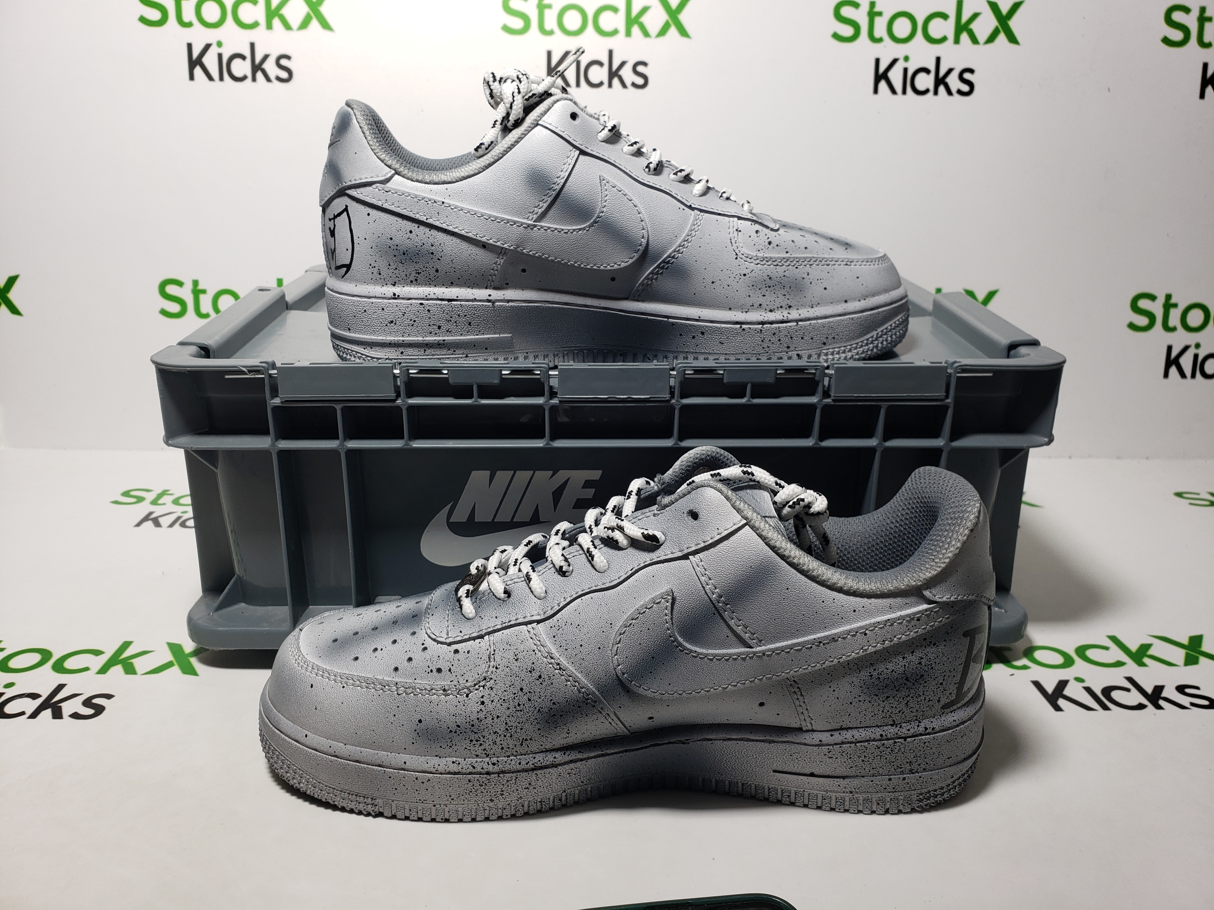 PK God Batch Custom Nike Air Force 1 The Cross Blue Tie-dye review Stockxkicks 06