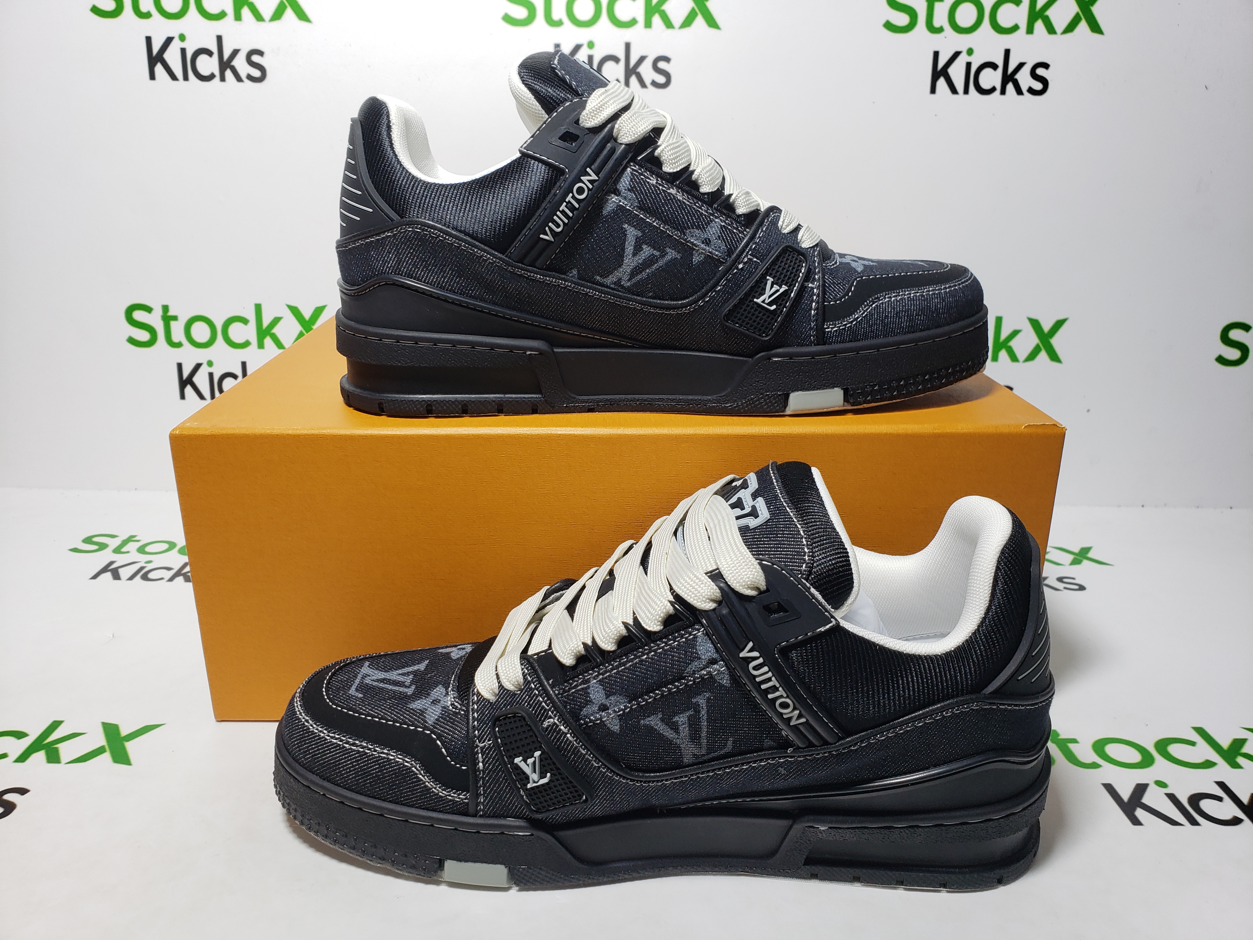 Louis Vuitton Trainer Sneaker New All Black Denim 1AHSZE review Stockxkicks 06