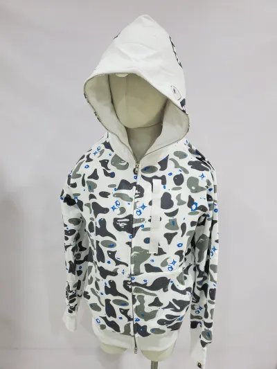BAPE Space Camo Shark Full Zip Hoodie White review Stockxkicks 01