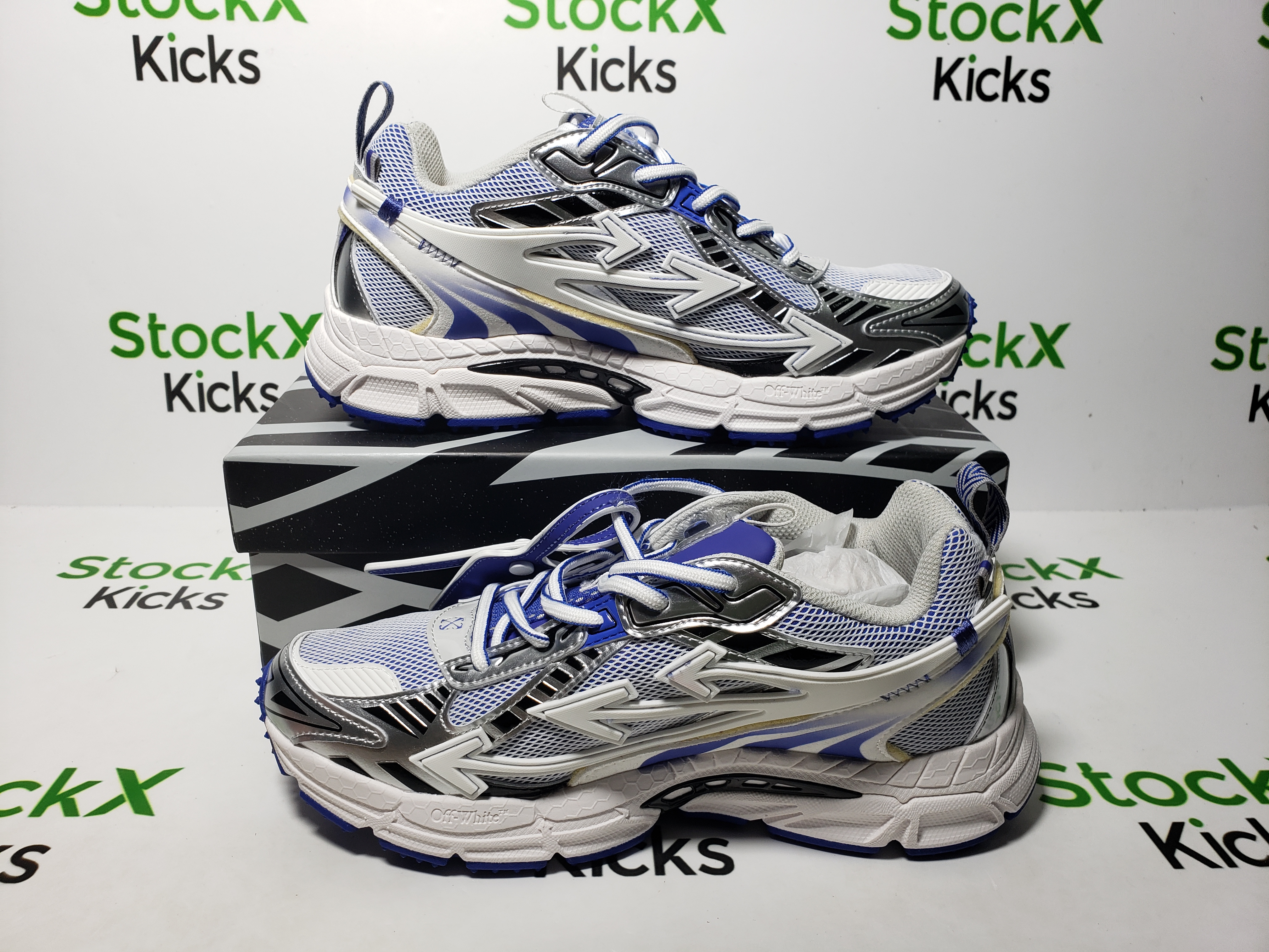 Off White Be Right Back Sneakers White Blue OMIA295S25 FAB00 47247 review Stockxkicks 06