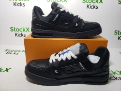 Louis Vuitton Trainer All Black Embossing 1AARER review Stockxkicks 07
