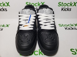 Louis Vuitton Trainer All Black Embossing 1AARER review Stockxkicks 02