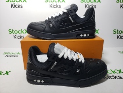 Louis Vuitton Trainer All Black Embossing 1AARER review Stockxkicks 06