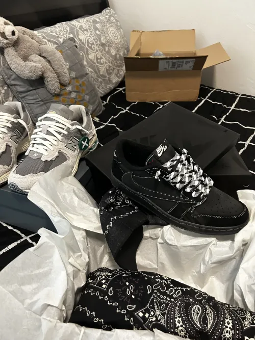PK God Batch Air Jordan 1 Retro Low OG SP Travis Scott Black Phantom DM7866-001 review 