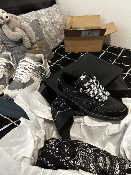 【Top PK God Batch】PK God Batch Air Jordan 1 Retro Low OG SP Travis Scott Black Phantom DM7866-001 review 