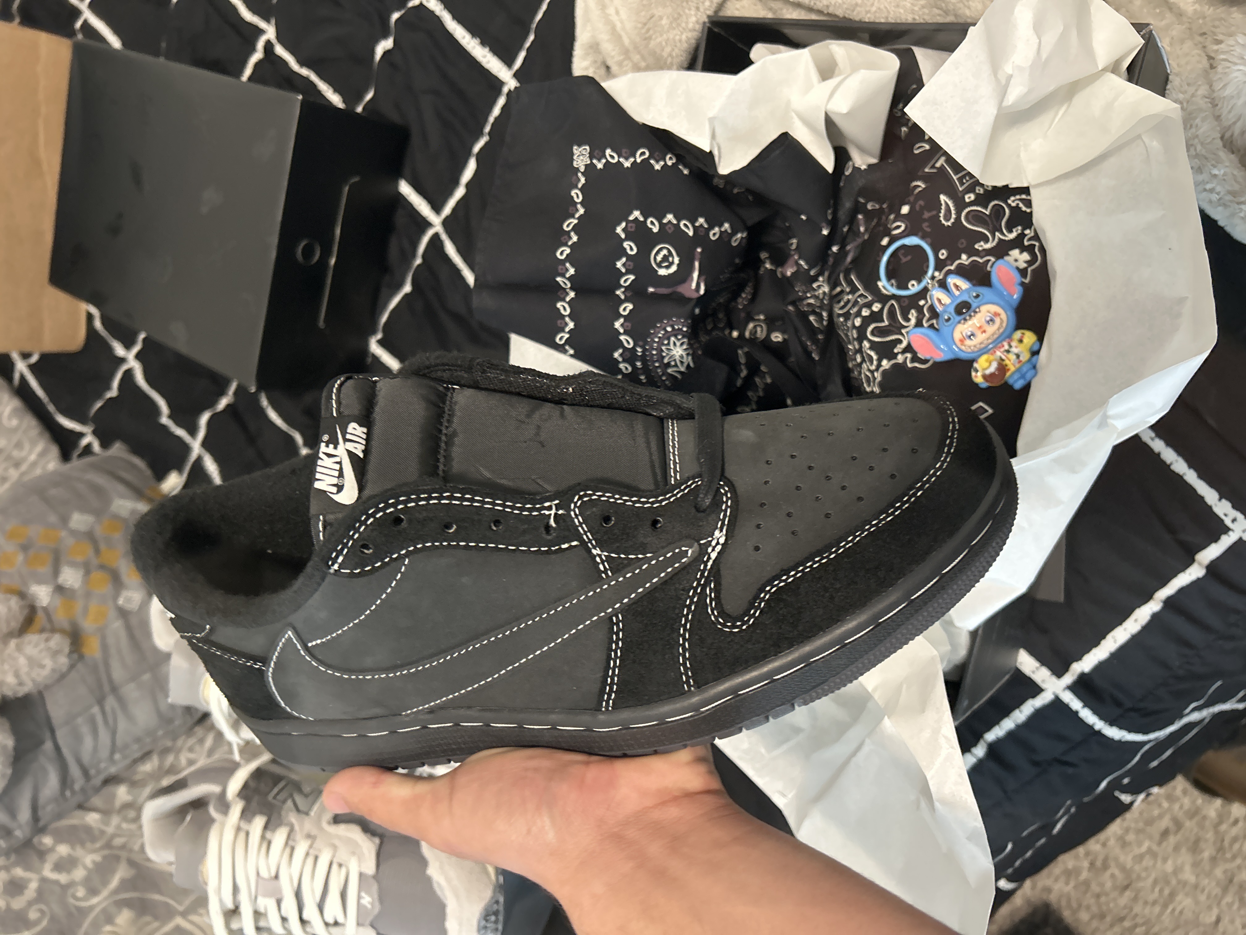 PK God Batch Air Jordan 1 Retro Low OG SP Travis Scott Black Phantom DM7866-001 review Best rep ever 01