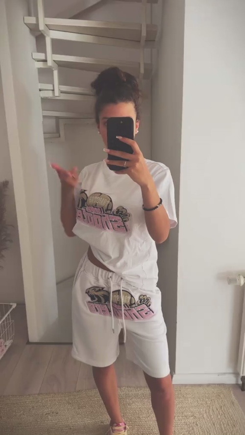 Trapstar Shooters Chenille Short Set White/Pink review 