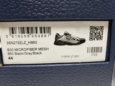 Dior B30 Countdown Sneaker Blue Mesh with Gray, White and Black Technical Fabric review Stockxkicks 00