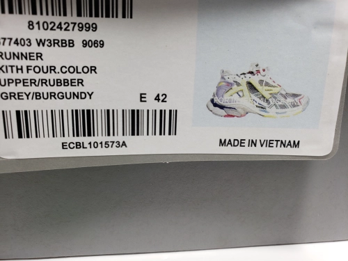 Balenciaga Runner Leather Free Grey Light Purple Neon Yellow White 677402 W3RH5 0308 review 