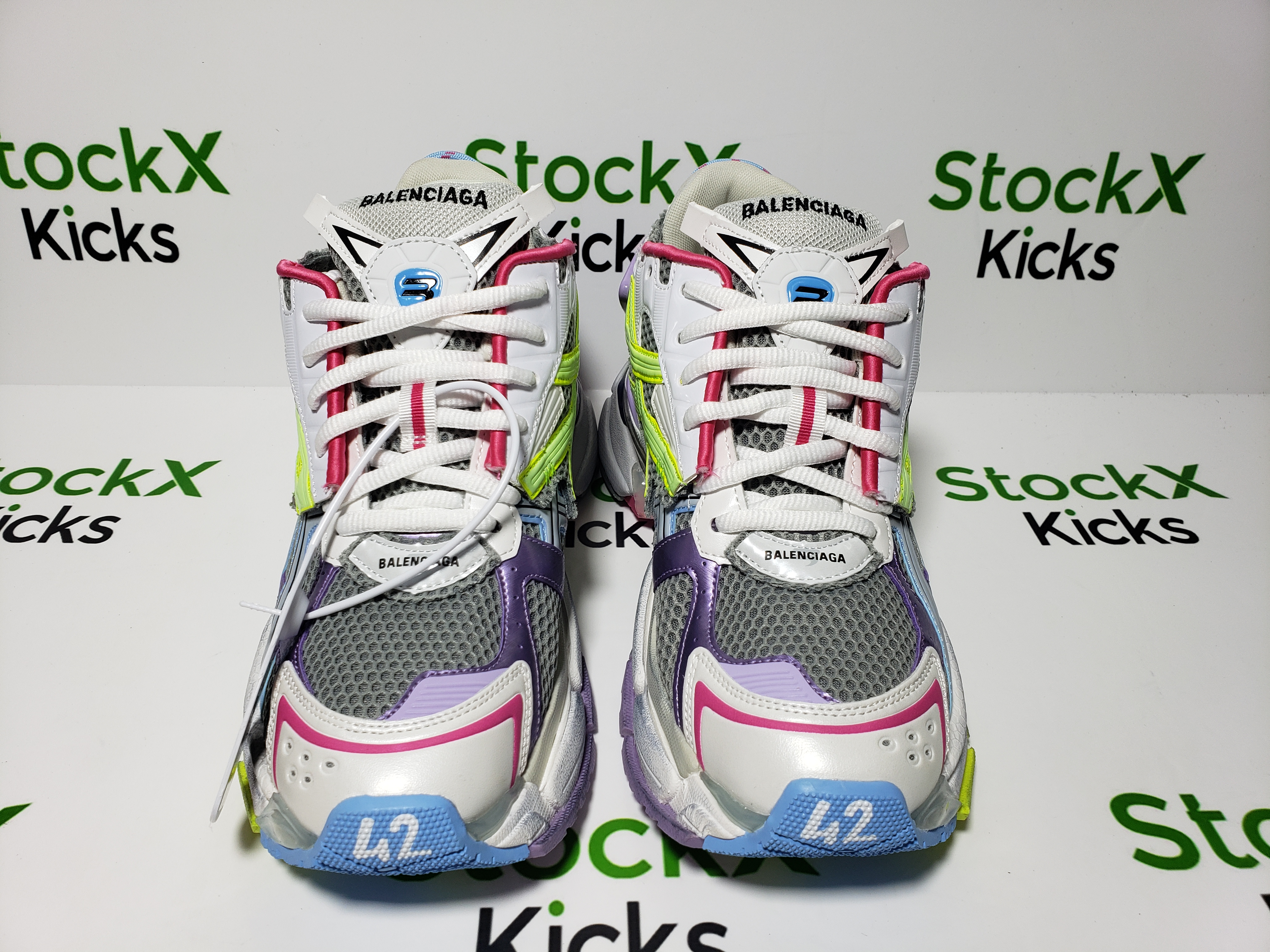 Balenciaga Runner Leather Free Grey Light Purple Neon Yellow White 677402 W3RH5 0308 review Stockxkicks 01