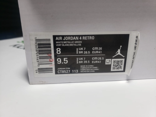 PK GodBatch Air Jordan 4 Retro Metallic Green CT8527-113 review 