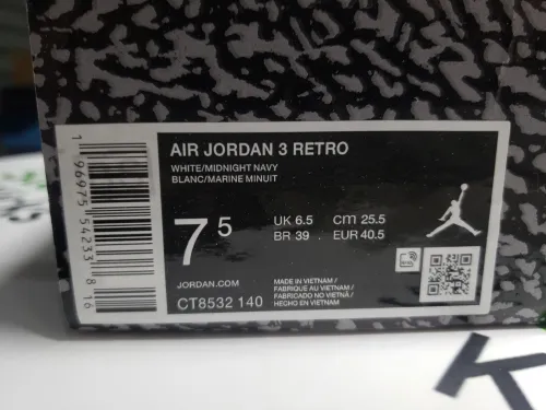 PK God Batch Air Jordan 3 Retro Midnight Navy CT8532-140 review 