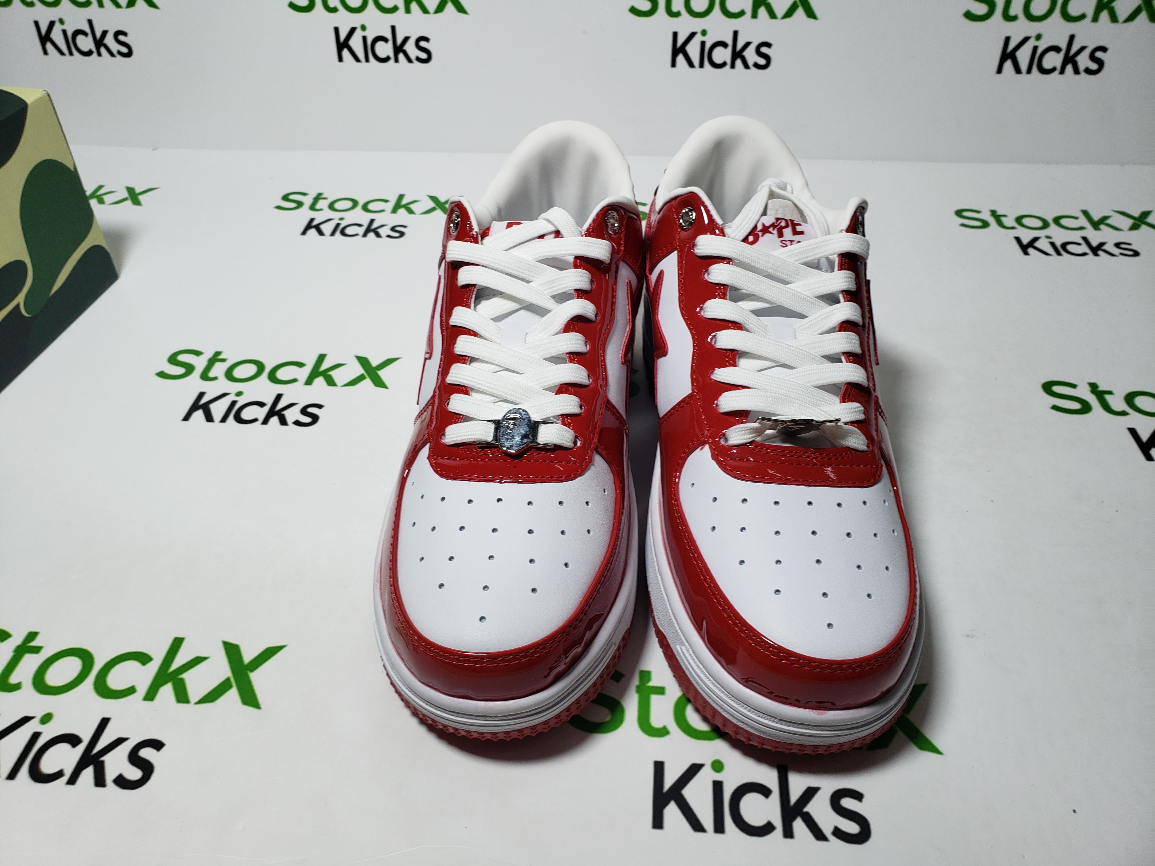 A Bathing Ape Bape Sta Patent Leather White Red (2023) 1170 191 022 review Stockxkicks 04