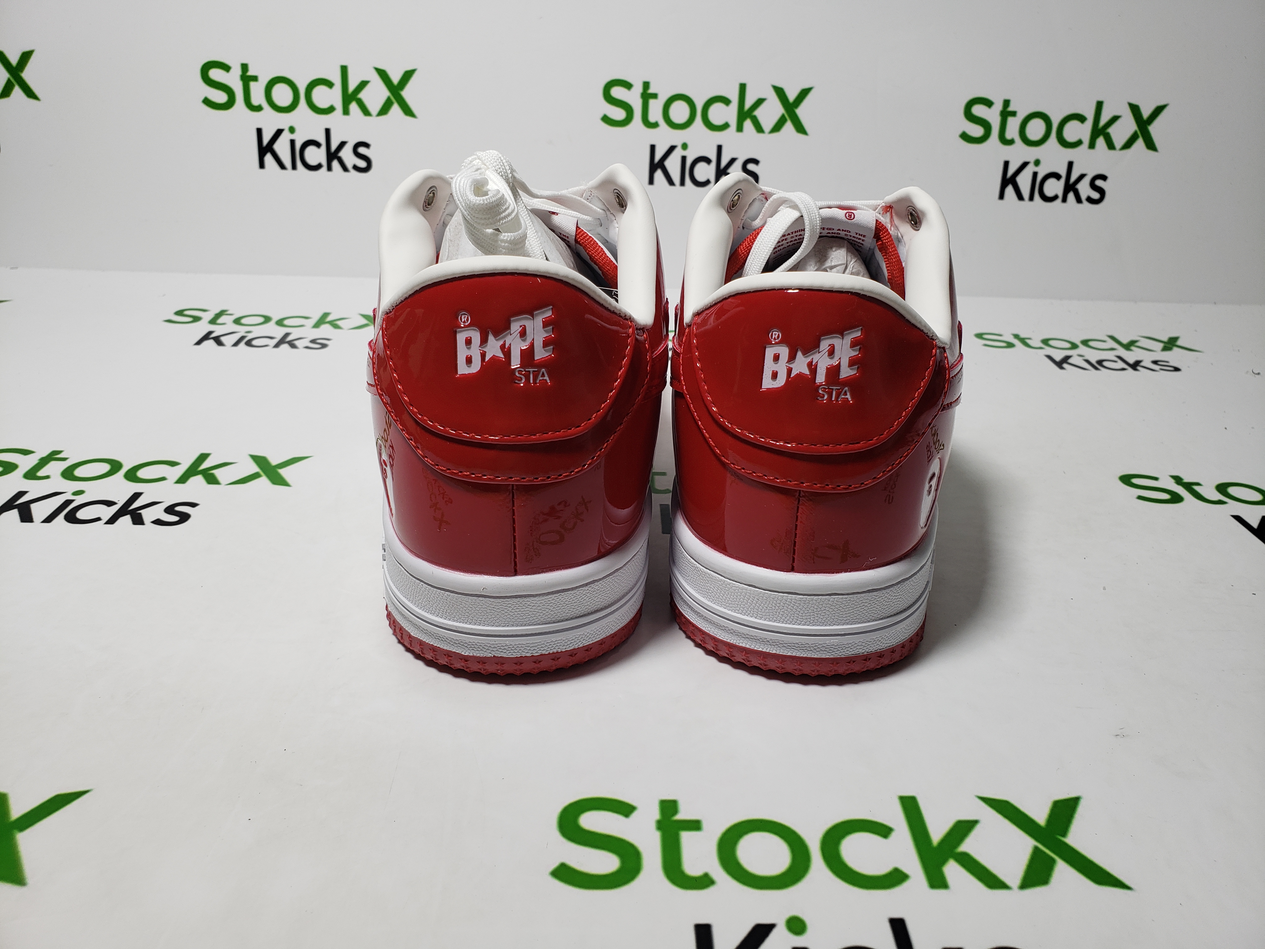 A Bathing Ape Bape Sta Patent Leather White Red (2023) 1170 191 022 review Stockxkicks 03