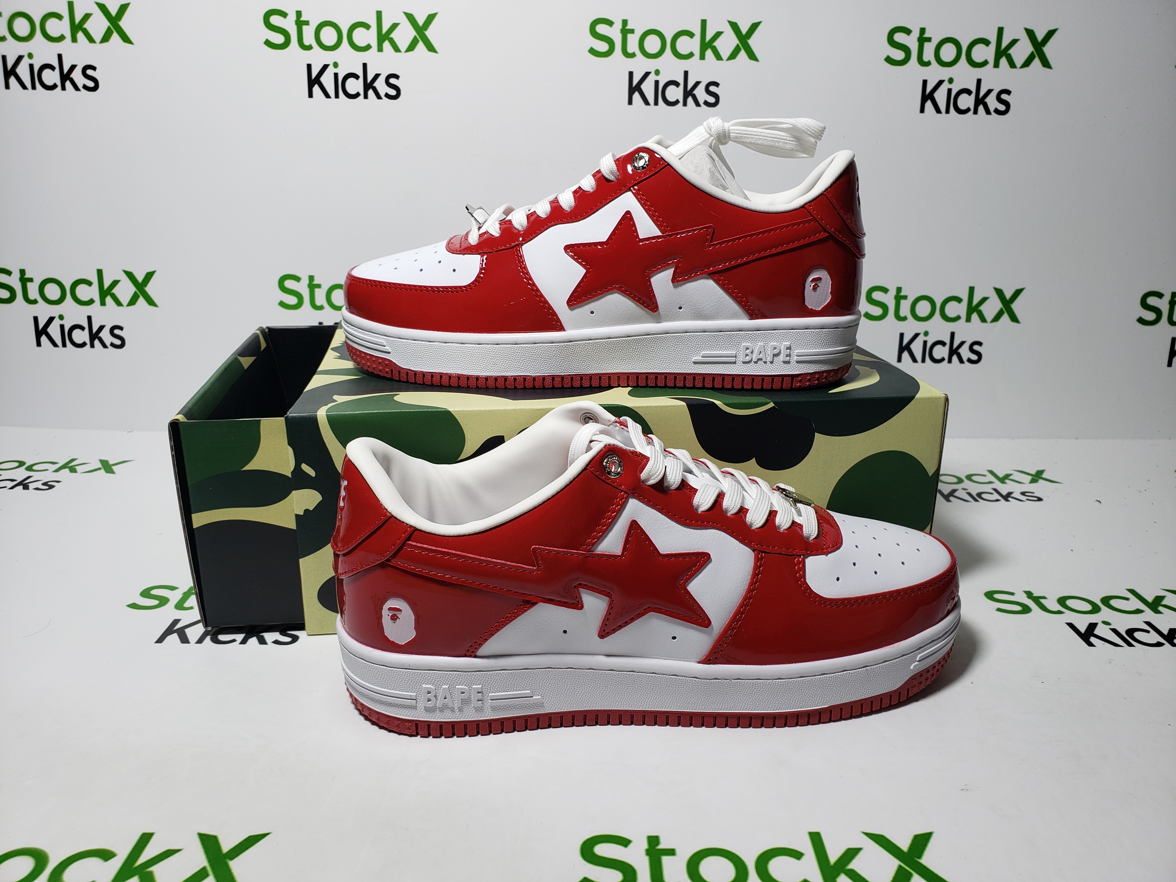 A Bathing Ape Bape Sta Patent Leather White Red (2023) 1170 191 022 review Stockxkicks 02