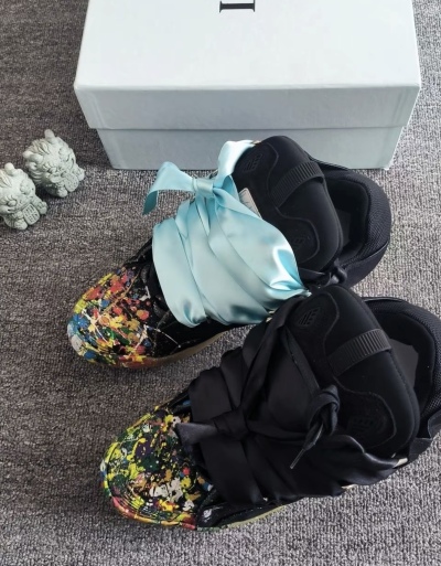 Lanvin Leather Curb Sneaker Gallery Dept. Black Multi PB FW-SKDK02-DRGD-P2210S1 review Jadon brown