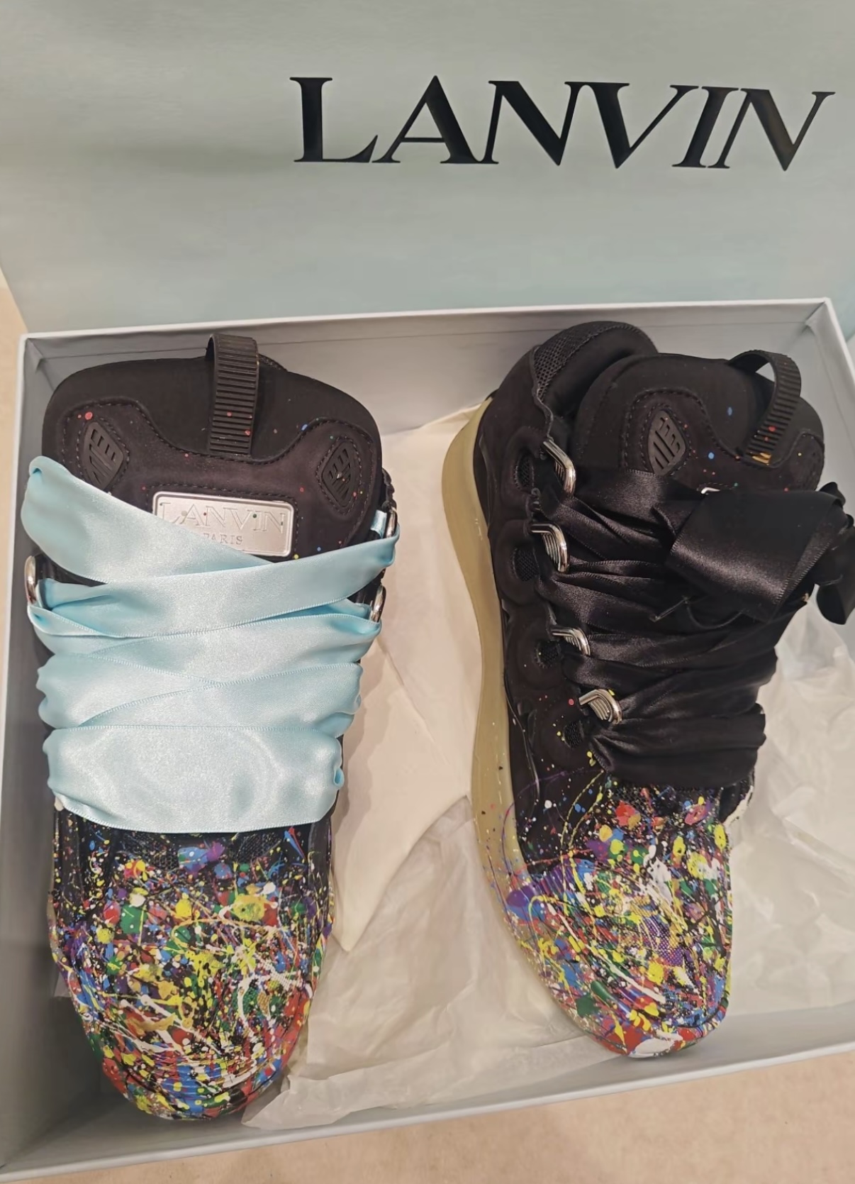 Lanvin Leather Curb Sneaker Gallery Dept. Black Multi PB FW-SKDK02-DRGD-P2210S1 review Chris Nziza