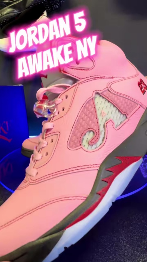 PK God Batch Air Jordan 5 Retro x Awake NY 'Arctic Pink' DV4982-600 review 