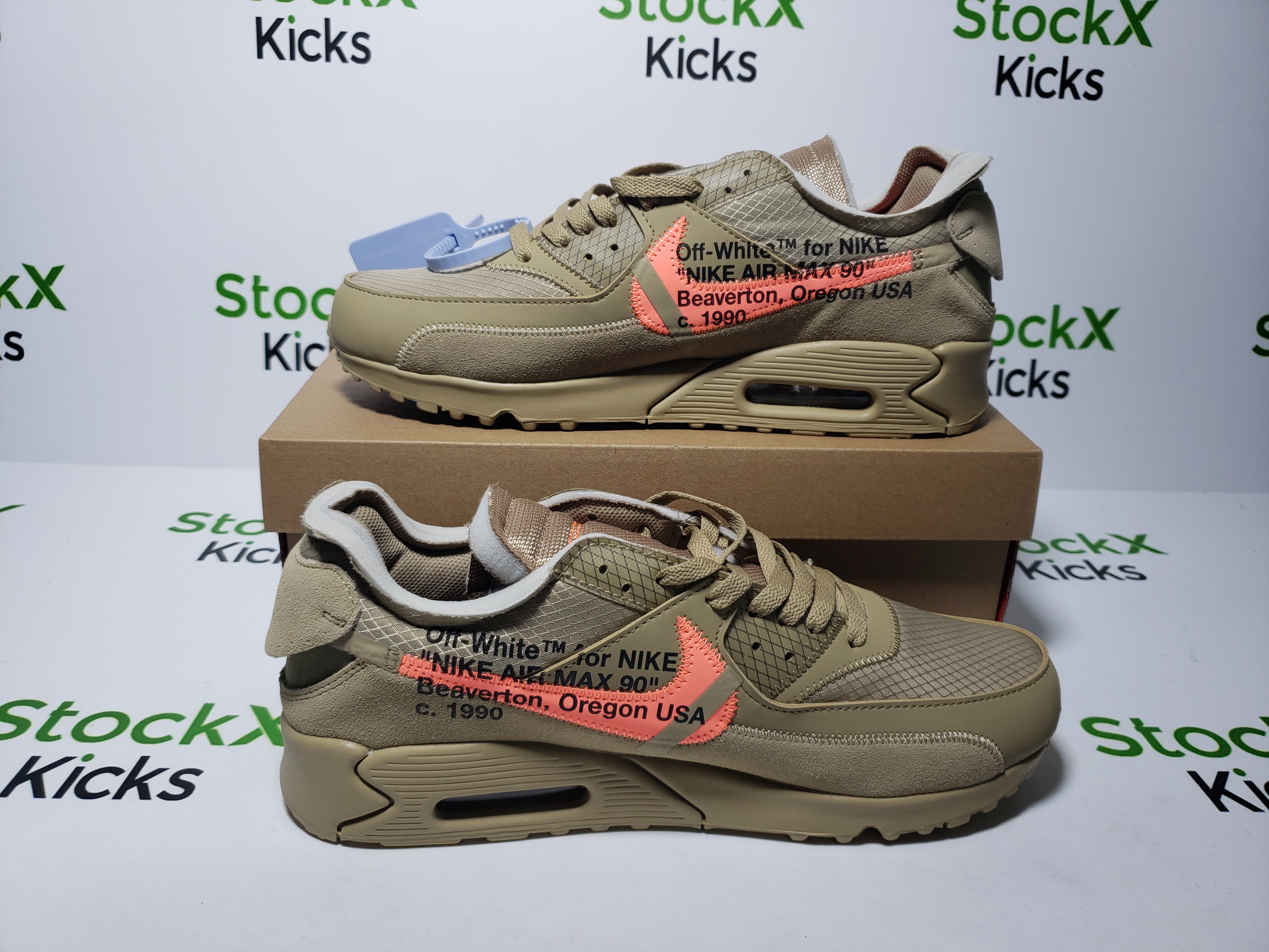Nike Air Max 90 OFF-WHITE Desert Ore AA7293-200 review Stockxkicks 02