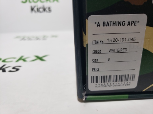 Bape Sta Low White Red Camouflage 1H20-191-045 review 