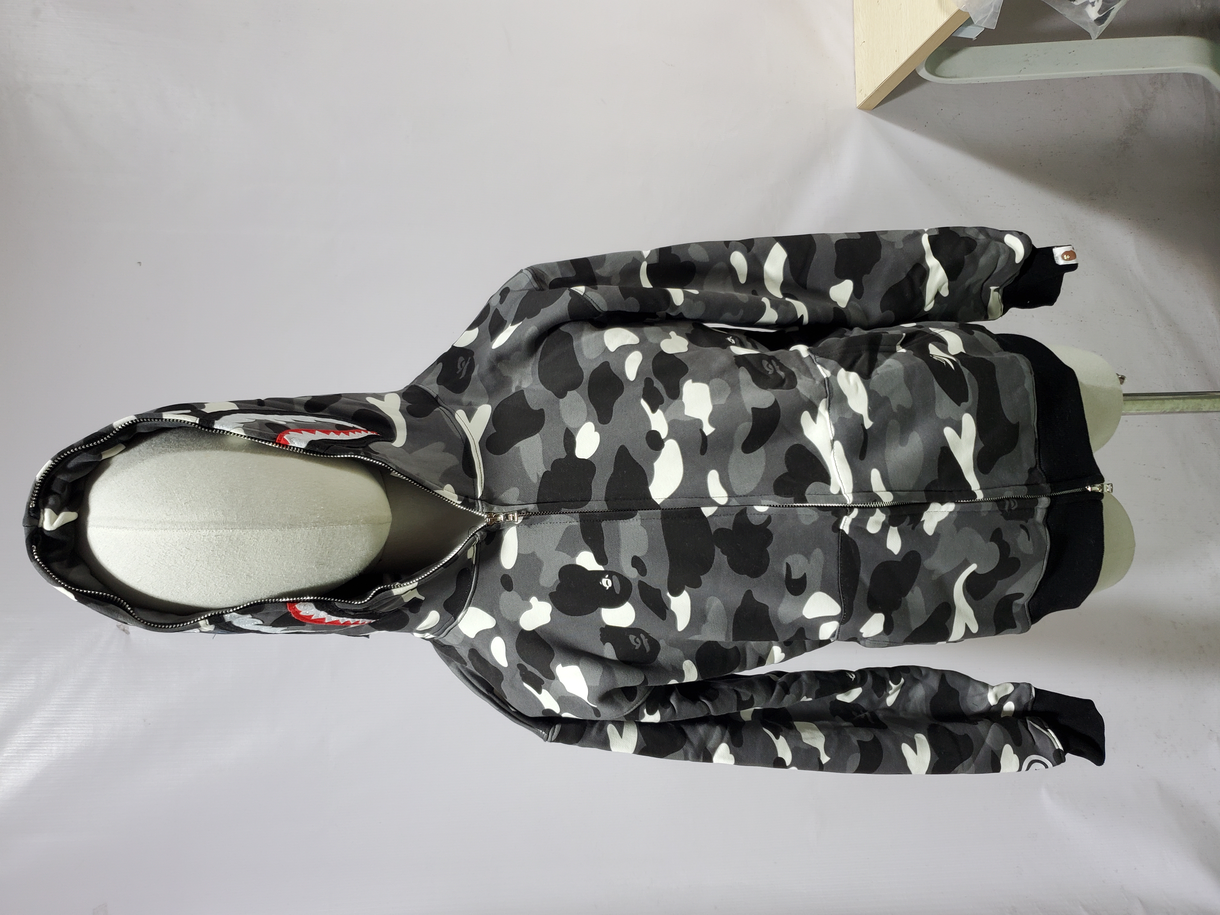 BAPE Space Camo Shark WGM Full-Zip Hoodie Black review Stockxkicks 01