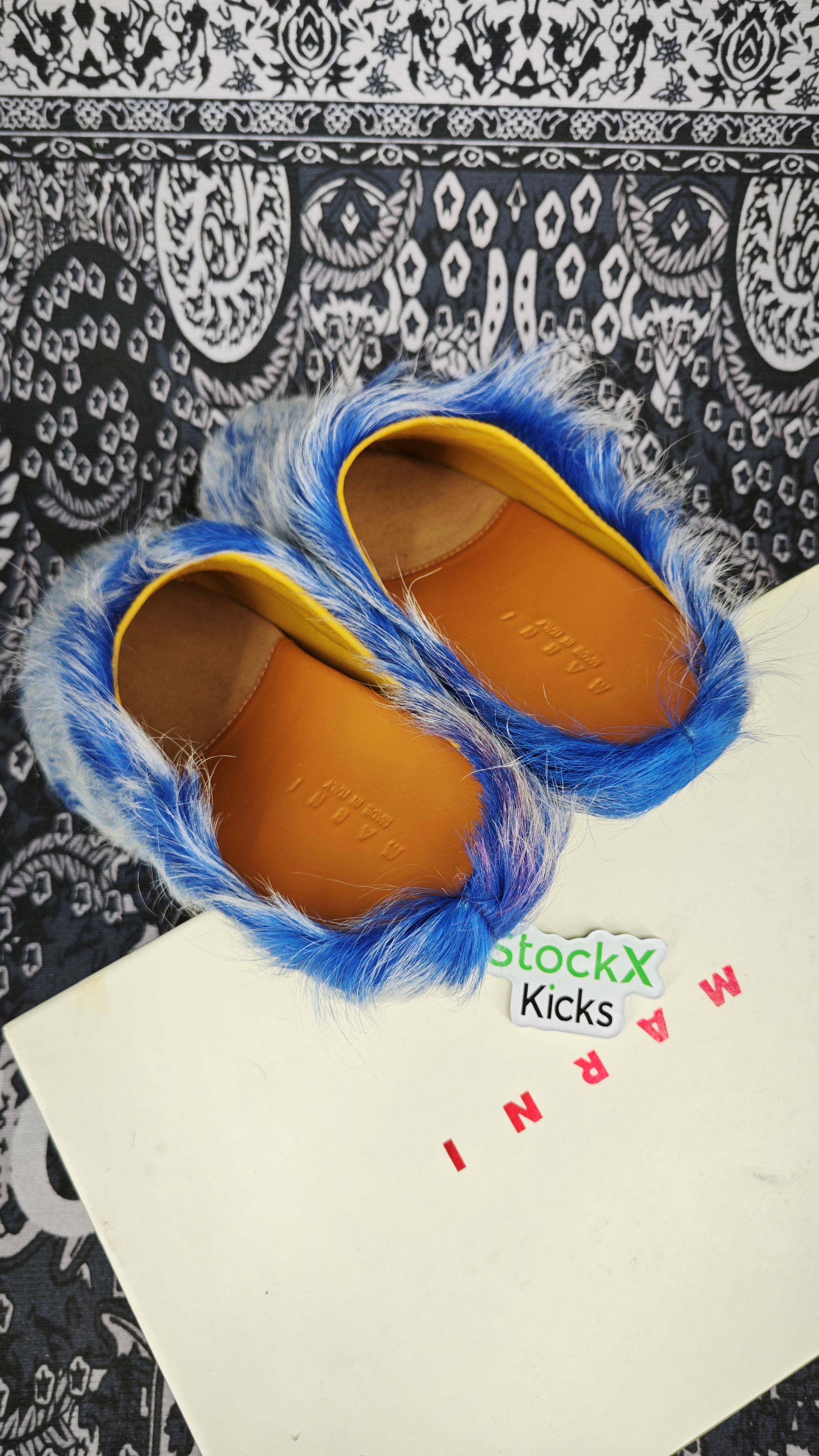 Marni Long-hair Calfskin Fussbett Tie Dye White Blue review Stockxkicks 02