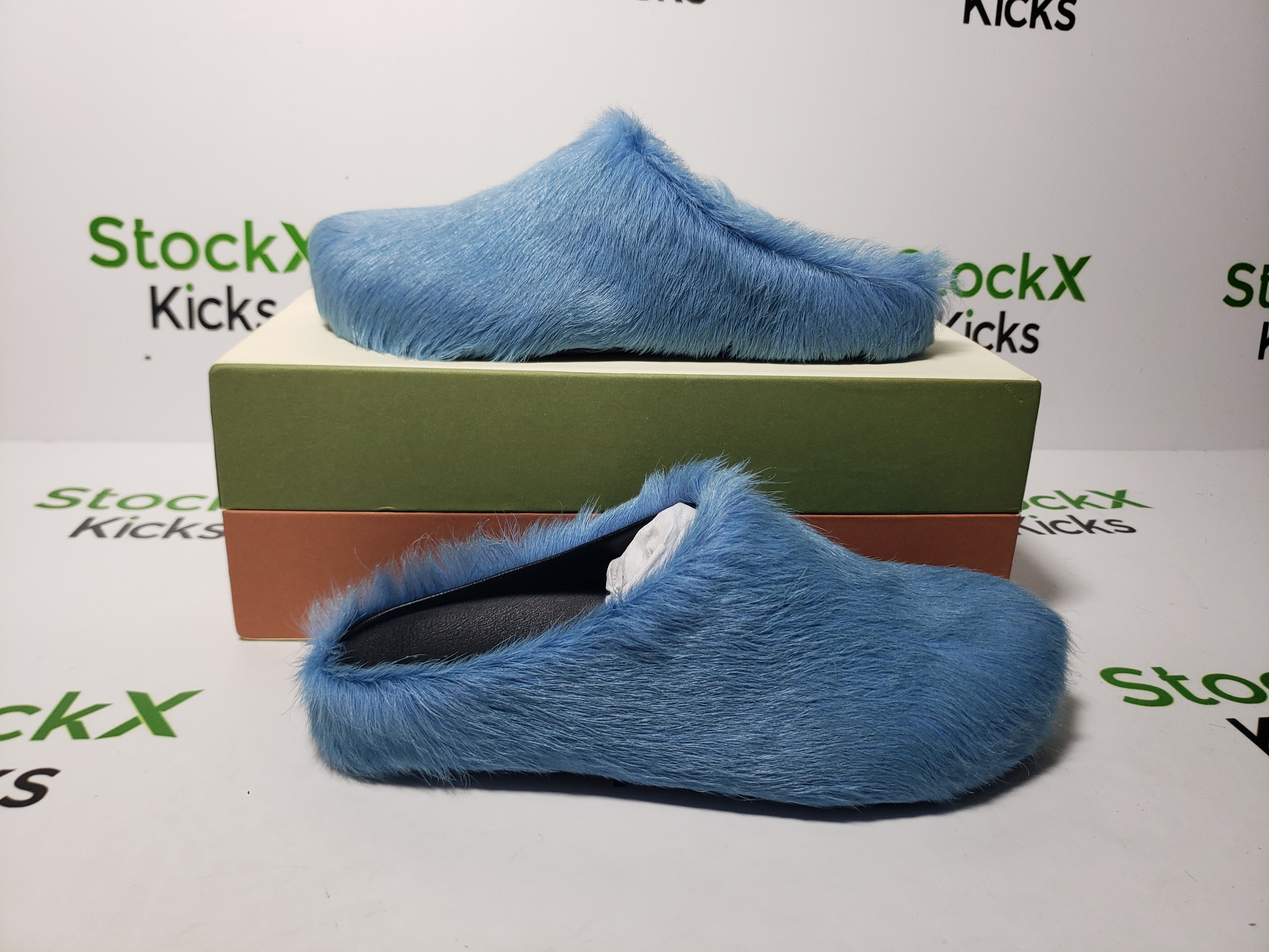 Marni Long-hair Calfskin Fussbett Sabot Blue SBMR000600P412200B50 review Stockxkicks 01