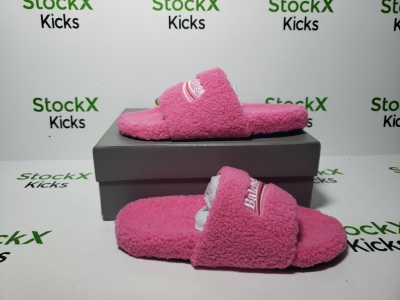 Balenciaga Furry Slide Pink CK 654261W2DO15596（QC needs at least 5 days or more） review Stockxkicks 01